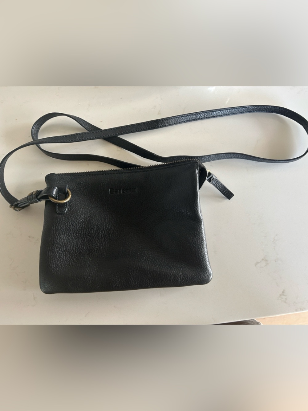 Barbour Lochy Leather Bag Crossbody / Plaid Lining